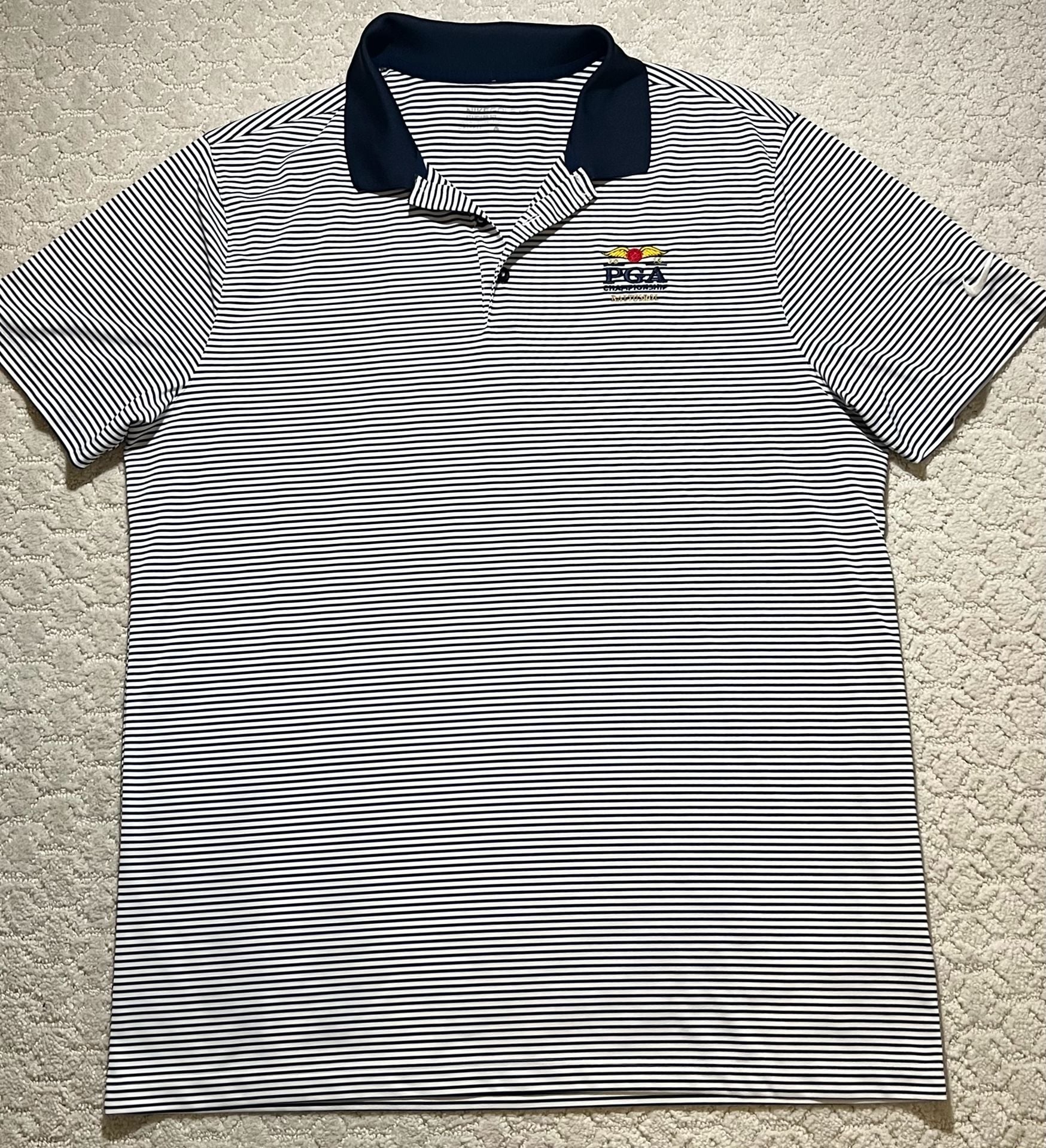 Nike Golf Pga Championship Striped Polo Shirt Size Large